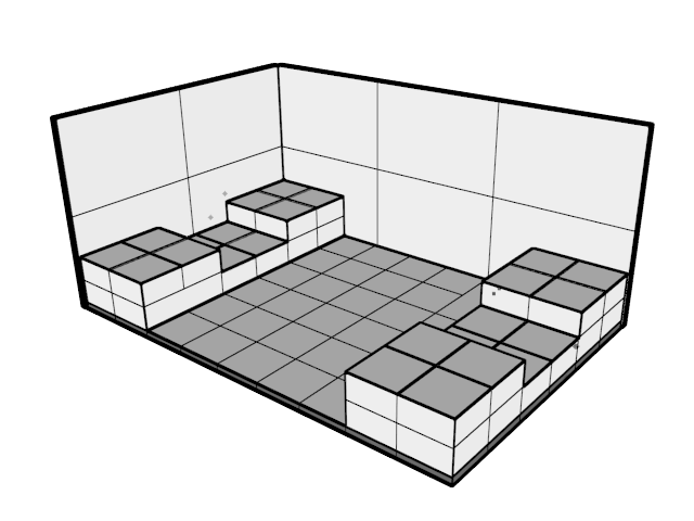 Warenpräsentation mit Easy Cubes, konfigurierter Aufbau